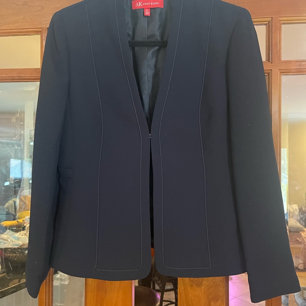 Anne Klein Dark Navy Open-Front Women's Blazer